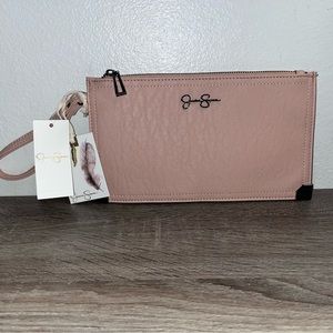 NWT Jessica Simpson Blush Pink Frankie Wristlet Wallet Zip